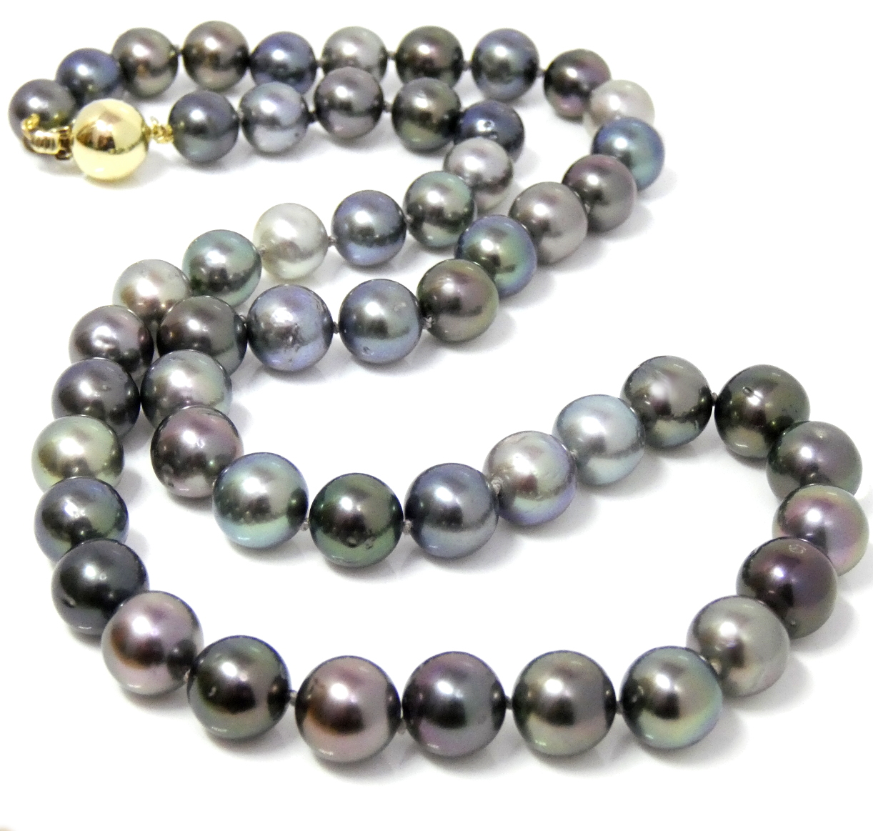 Multicoloured Tahitian Round Pearls Necklace